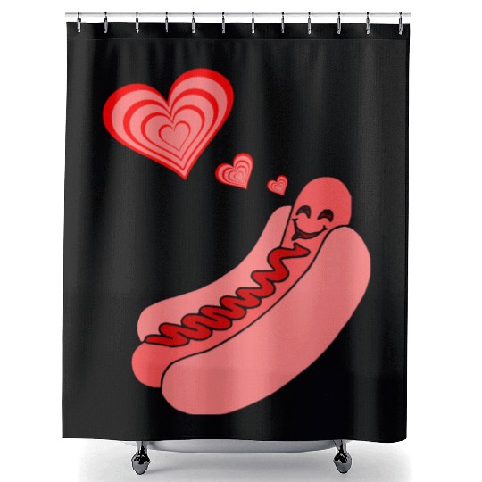 Hot Dog Love Shower Curtains