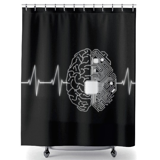 Machine Learning AI Data Science Heartbeat Data Shower Curtains