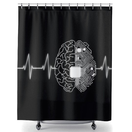 Machine Learning AI Data Science Heartbeat Data Shower Curtains