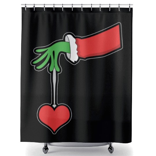Christmas Heart winter snow family love present Shower Curtains