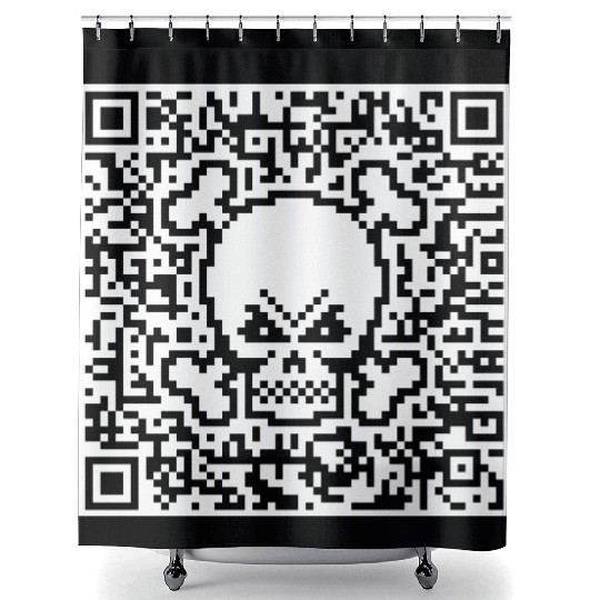 Skull And Crossbones (Quick Response Code / NEG) Shower Curtains