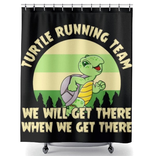 Turtle Running Team Shower Curtains
