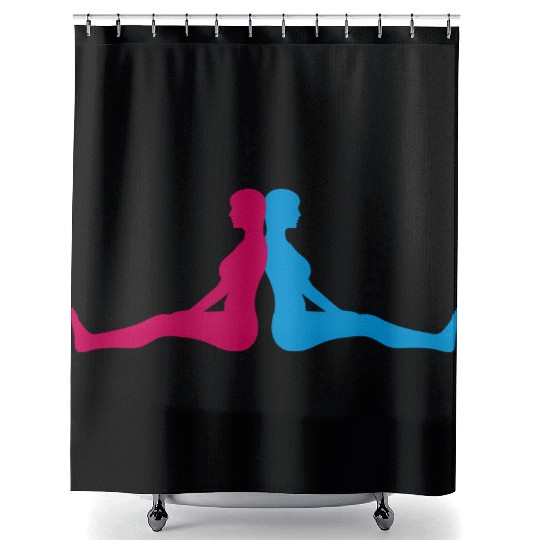 2 naked girlfriends Shower Curtains