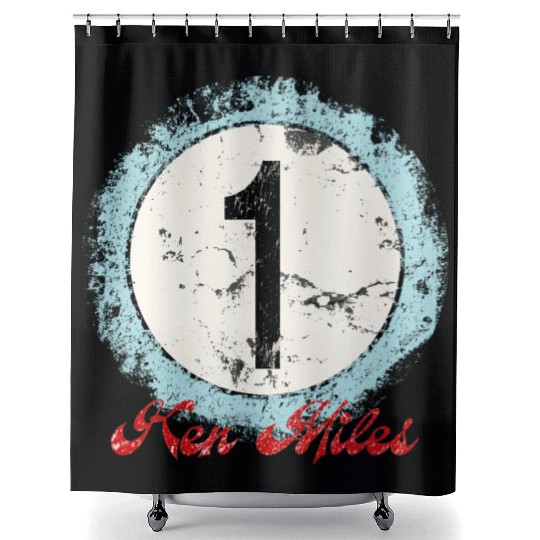 Ken Miles Rugged Number Shower Curtains