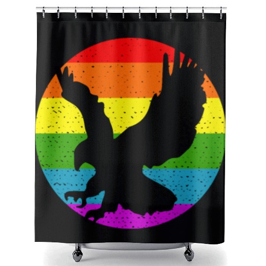 Rainbow Hawk Shower Curtains