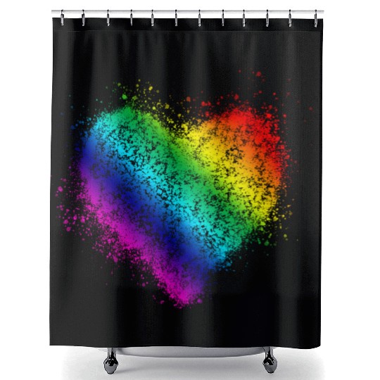 Rainbow Heart Vintage <3 Shower Curtains
