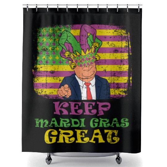 Keep Mardi Gras Great Party Shower Curtains Parade Shower Curtains