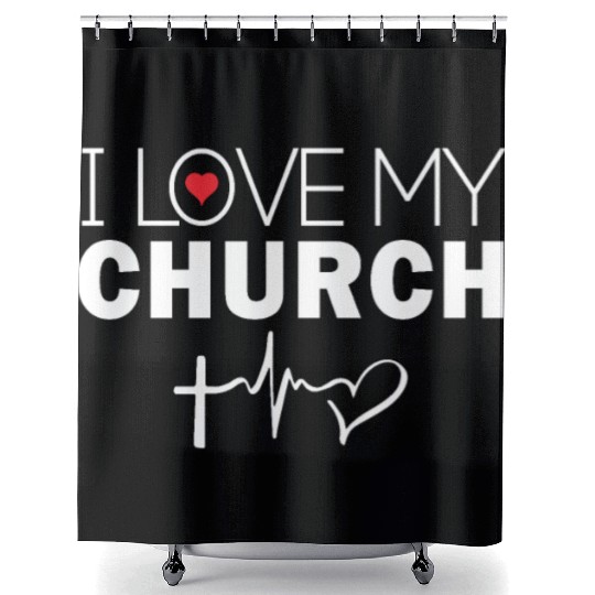 I Love My Church Shower Curtains