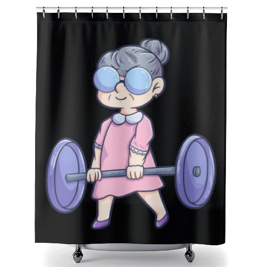 Gym Fitness Workout grandma woman's pension Shower Curtains