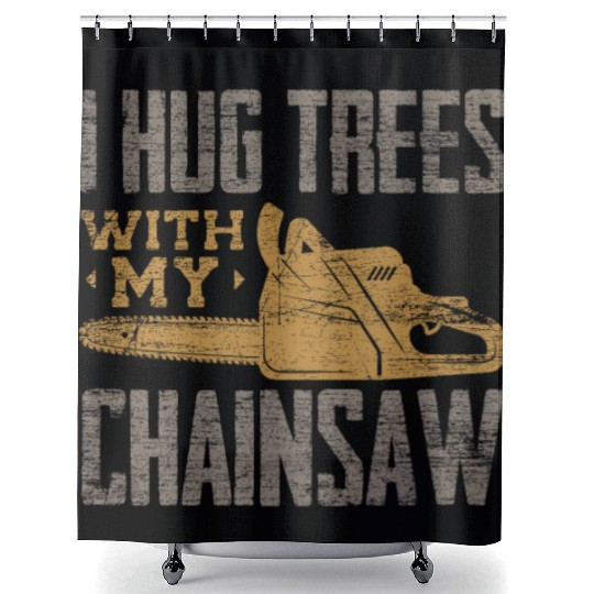Chainsaw Lumberjack Shower Curtains