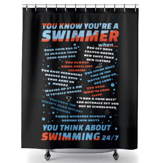 Swimmer Definition Funny Shower Curtains