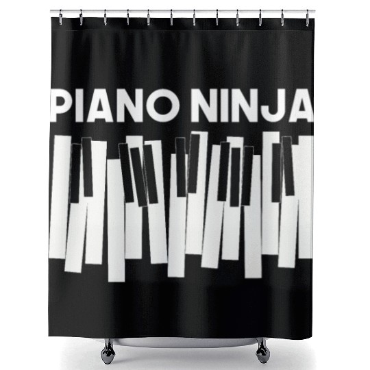 Humor Piano Design Quote Piano Ninja Shower Curtains