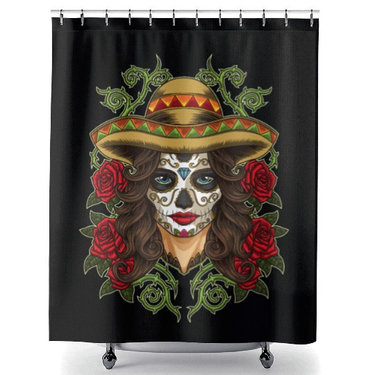 La Calavera Catrina - Lady of the Dead Shower Curtains