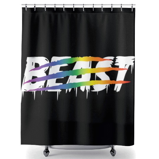 Matching Lesbian Couple Beauty & Beast Part1 Shower Curtains