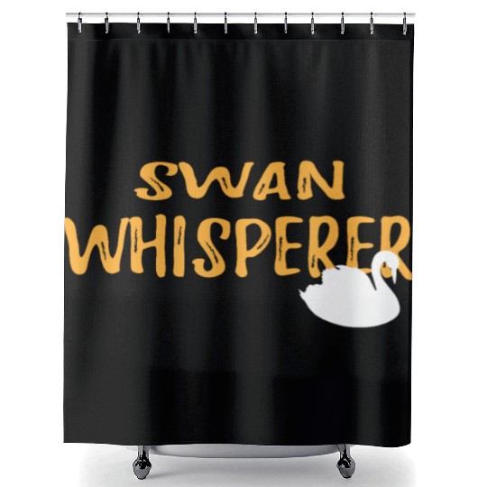 Swan Whisperer Graphic Shower Curtains