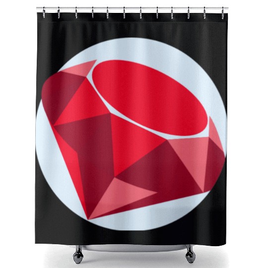 Elegant Ruby Geometric Pattern Shower Curtains