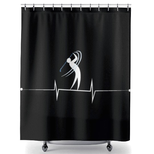 Love golf heartbeat Youth Shower Curtains