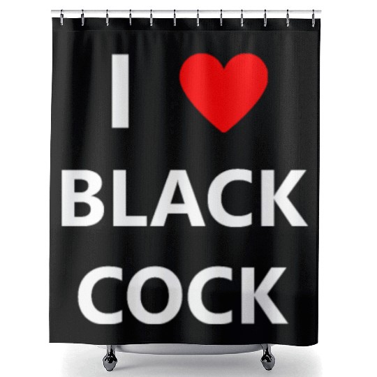 Black Cock Dick Penis sx Bjob Oral Kink BBC Shower Curtains