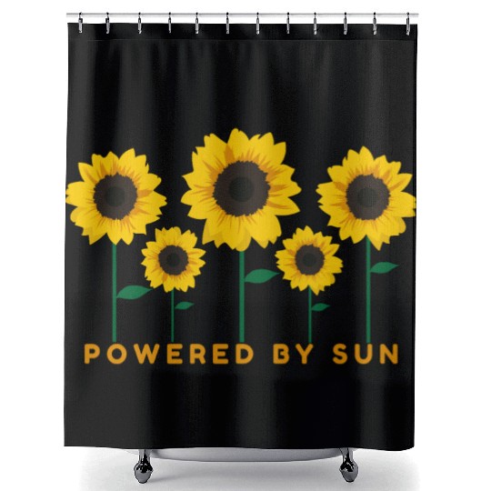 Sunflower Powered By Sun Summer Gift Idea Shower Curtains
