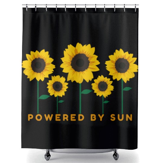 Sunflower Powered By Sun Summer Gift Idea Shower Curtains