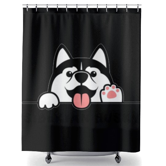 siberian husky Shower Curtains