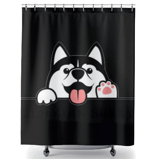 siberian husky Shower Curtains