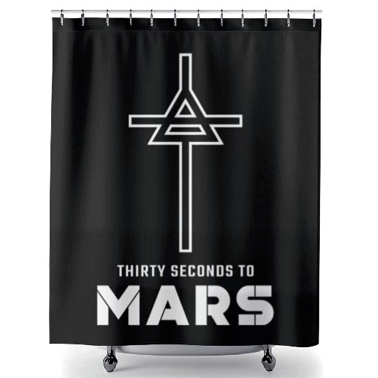 30 Seconds to Mars Cross Logo Shower Curtains