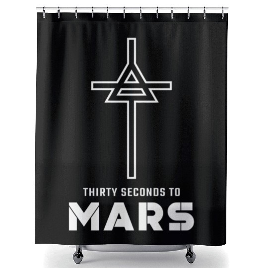 30 Seconds to Mars Cross Logo Shower Curtains