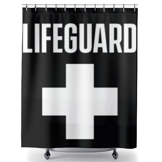 Team Lifeguard Life Guard Pool Attendant Guards Shower Curtains