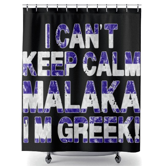 Greek Pride Malaka Greek Spartan Greek Shower Curtains