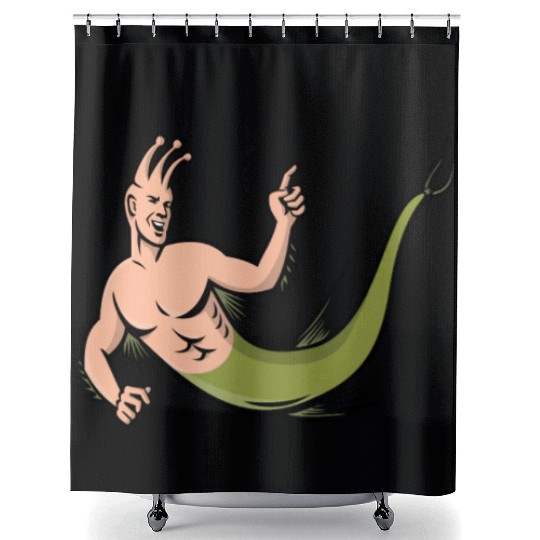 Sea Monkey Pointing Mascot Shower Curtains