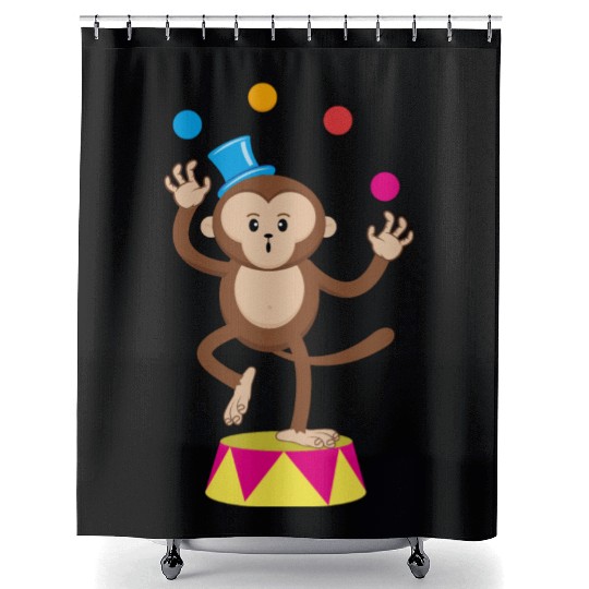 Cute Circus Monkey Ape Comic Cartoon Shower Curtains
