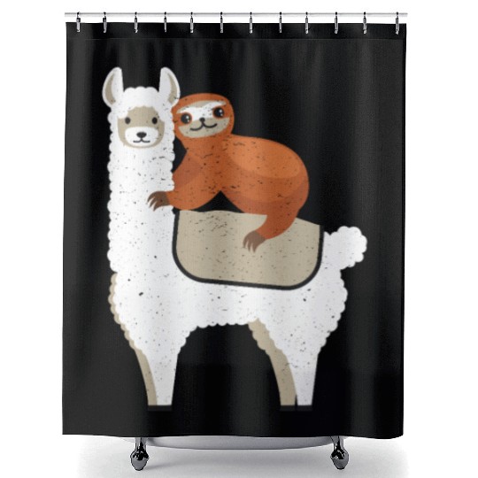 Sloth Lama Shower Curtains