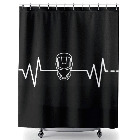 Heartbeat Ironman Iron Man Mask Suit Tony Stark Shower Curtains