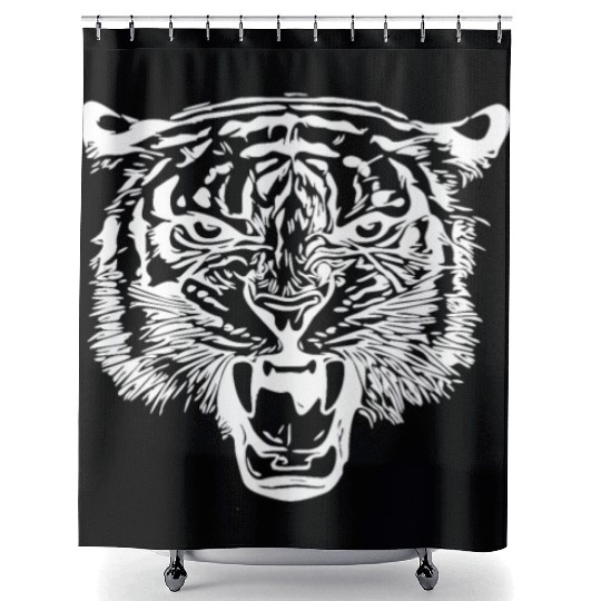 Tiger Head Shower Curtains