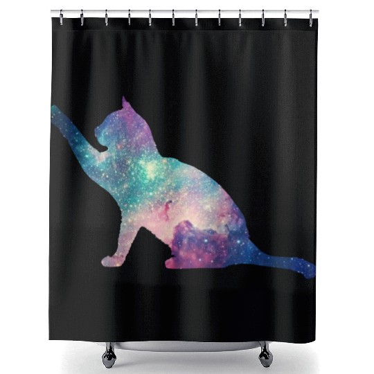 galaxy cat for cats lovers Shower Curtains