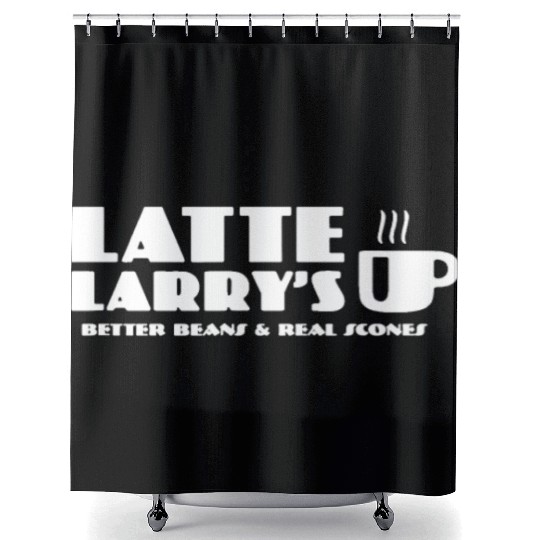 Latte Larry's Better Beans & Real Scones Shower Curtains