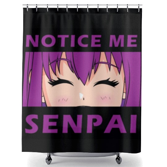 Notice Me Senpai - Japanese anime manga designs Shower Curtains