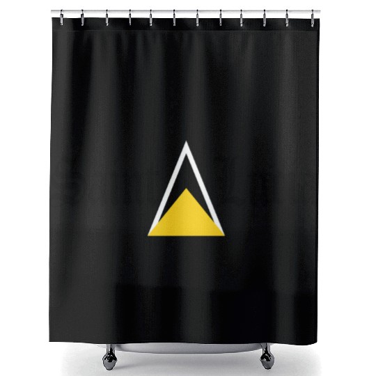 Saint Lucia Flag Blackletter St Lucia Caribbean Shower Curtains