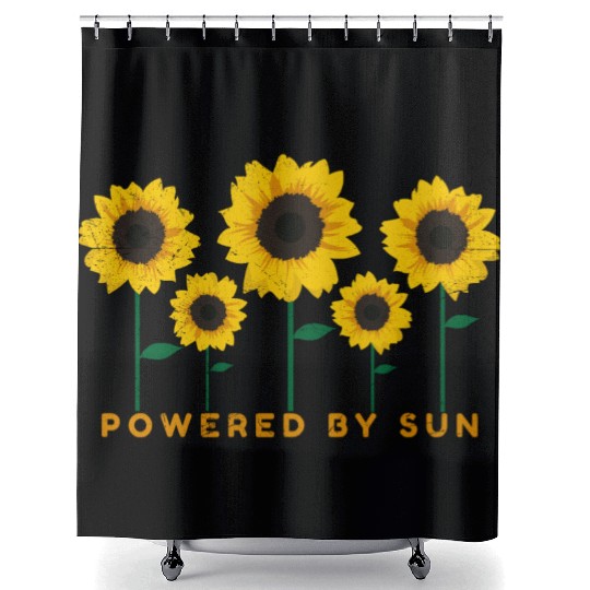 Sunflower Powered By Sun Summer Gift Idea Shower Curtains