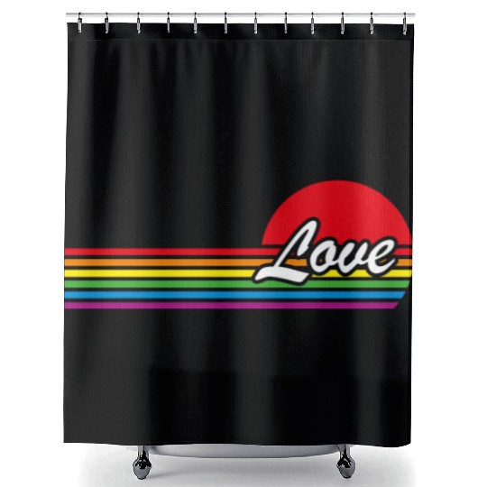 Rainbow Pride Gay Lesbian Love Equality Lgbt Queer Shower Curtains