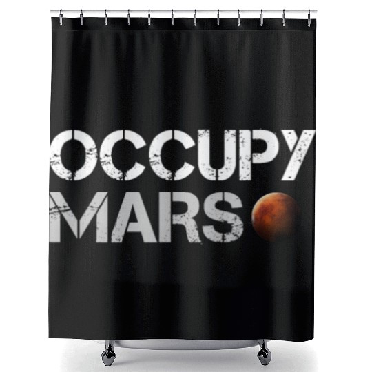 Occupy Mars Space Shower Curtains