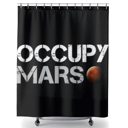 Occupy Mars Space Shower Curtains