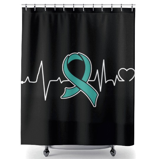 Heart beat- Ovarian Cancer Awareness Shower Curtains