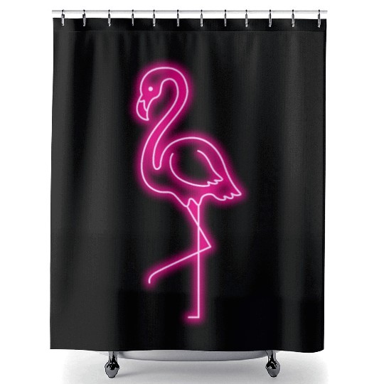 Flamingo Neon Shower Curtains