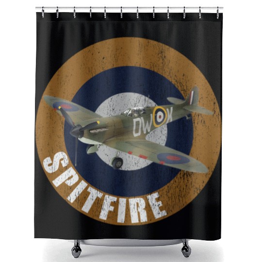 Famous WW2 Planes Supermarine Spitfire Shower Curtains
