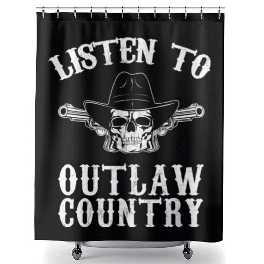 Southern Rebel Cowboy Listen To Outlaw Music Fan Shower Curtains