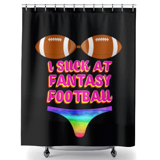 Funny Football I Suck At Fantasy Football Shower Curtains