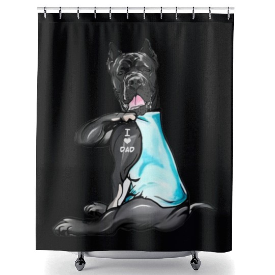 Cane Corso Tattoos I Love Dad Sitting Gift Father Shower Curtains