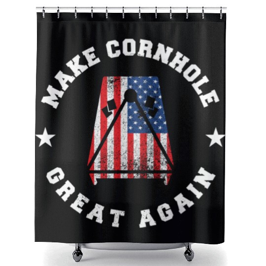 Make Cornhole Great Again Funny USA Gift Shower Curtains